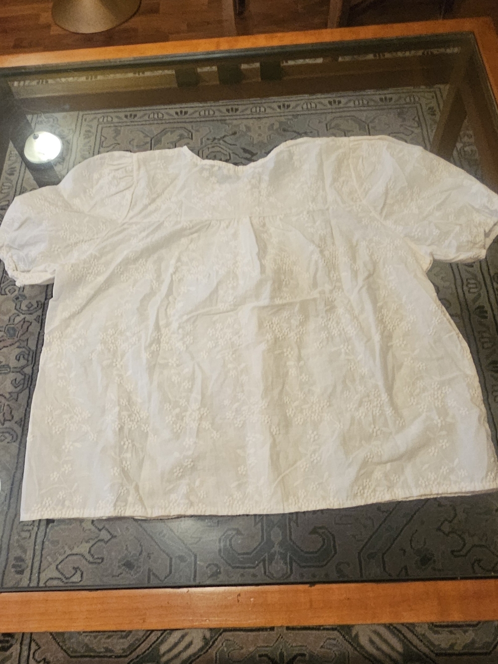 ADORA White Embroidered Puff Sleeve Blouse